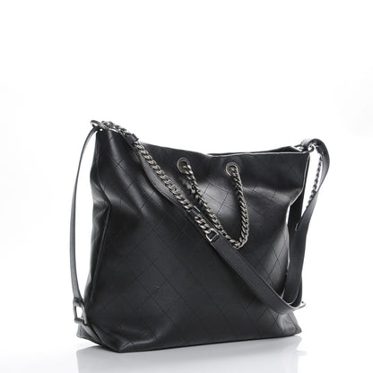 Chanel Calfskin Stitched Large Hobo Black 7 of 10