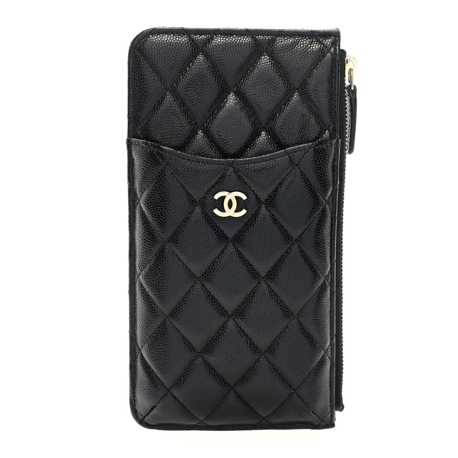 Chanel Caviar Quilted Classic Flat Wallet Pouch Black 1 of 7