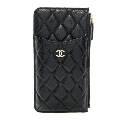 Chanel Caviar Quilted Classic Flat Wallet Pouch Black 1 of 7