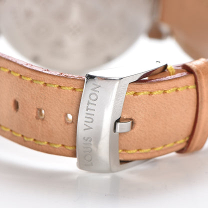 Louis Vuitton Stainless Steel Vachetta 39mm Tambour Quartz Watch Champagne 5 of 9