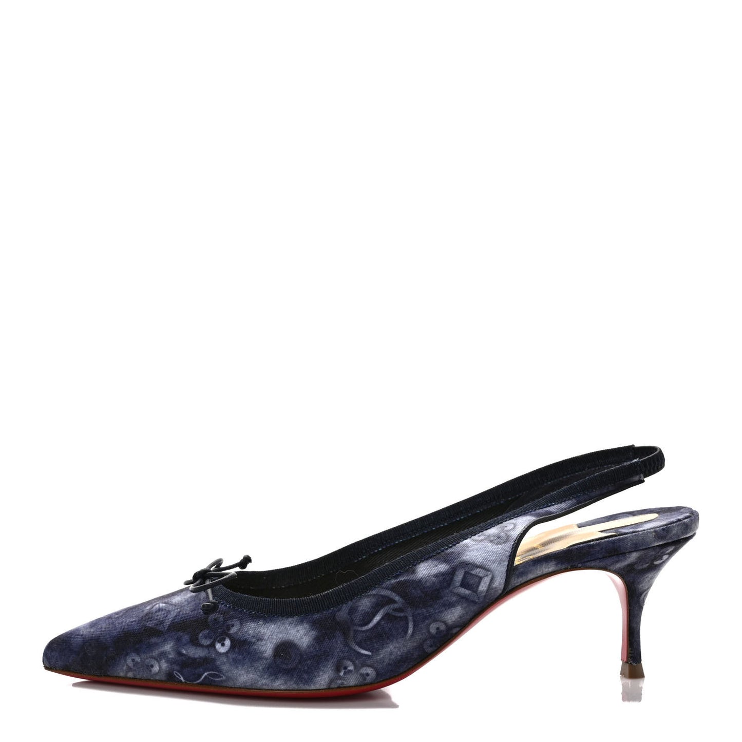 Denim Tie Dye Punk Hall Slingback Flats 37 Navy Multicolor