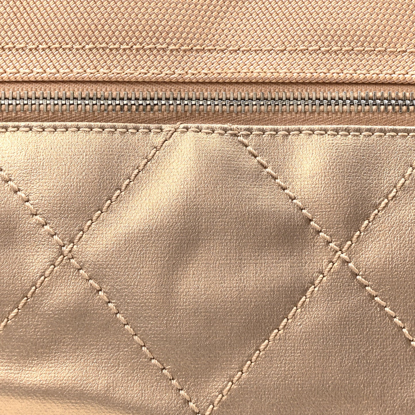Metallic Coated Canvas Large Paris Biarritz Tote Gold