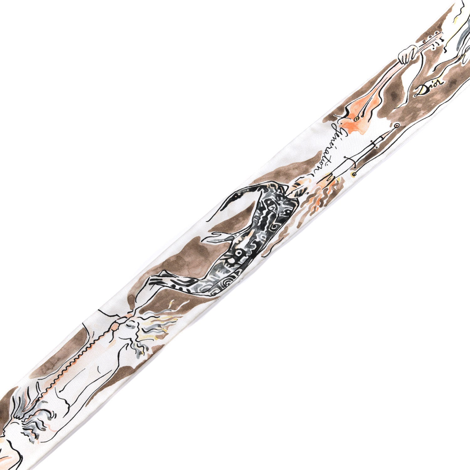 Christian Dior Silk Mitzah ABCDIOR "X" Scarf Grey 3 of 4