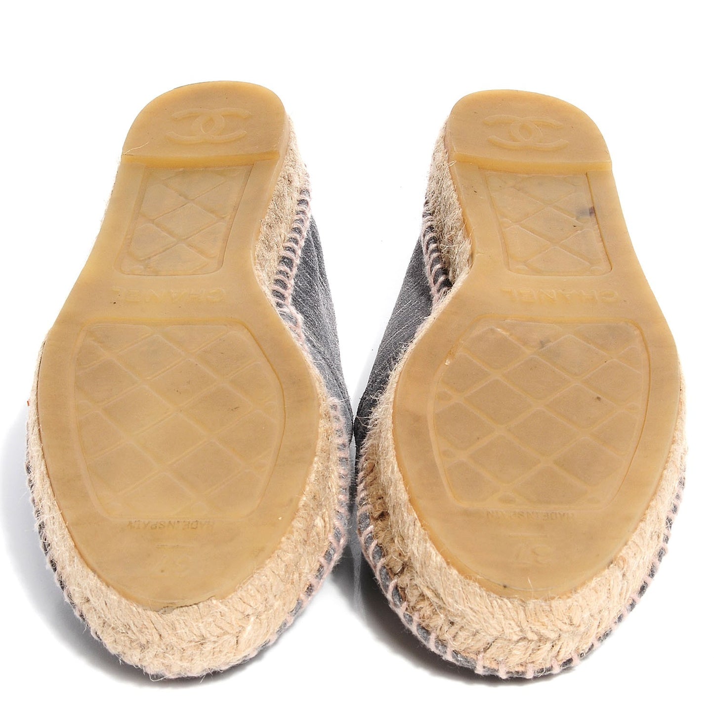 Striated Suede Espadrilles Dark Grey 37