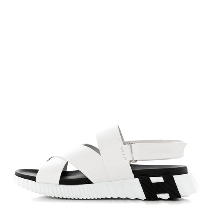Hermes Calfskin Goatskin Mens Electric Sandals 42 White 1 of 11