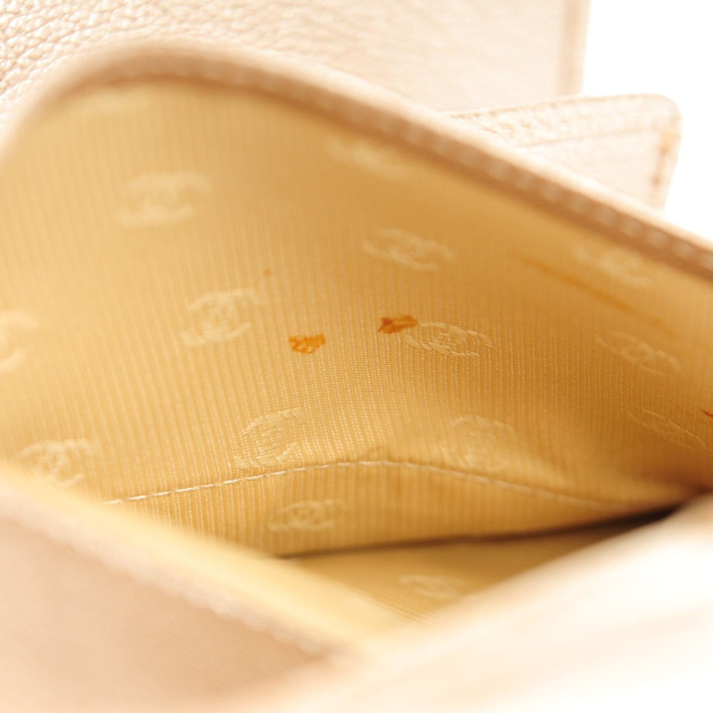 Metallic Goatskin Large Flap Wallet Gold