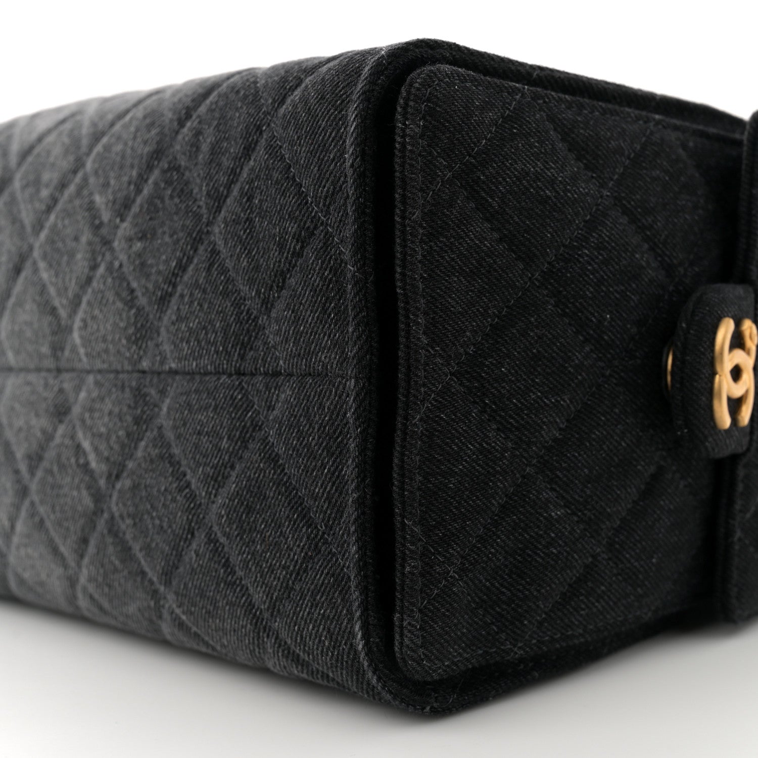 Chanel Washed Denim Quilted Small Chanel 25 Handbag Black 10 of 10