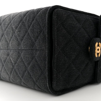 Chanel Washed Denim Quilted Small Chanel 25 Handbag Black 10 of 10