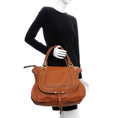 Chloe Calfskin Large Marcie Satchel Tan 2 of 7
