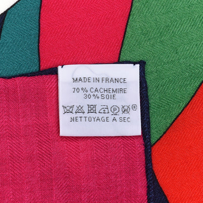 Hermes Cashmere Silk Cheval De Fete Shawl 140 Rose Vif White Multicolor 5 of 5