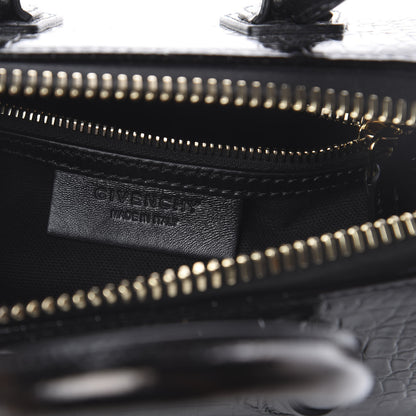 Givenchy Calfskin Crocodile Embossed Mini Antigona Black 9 of 9