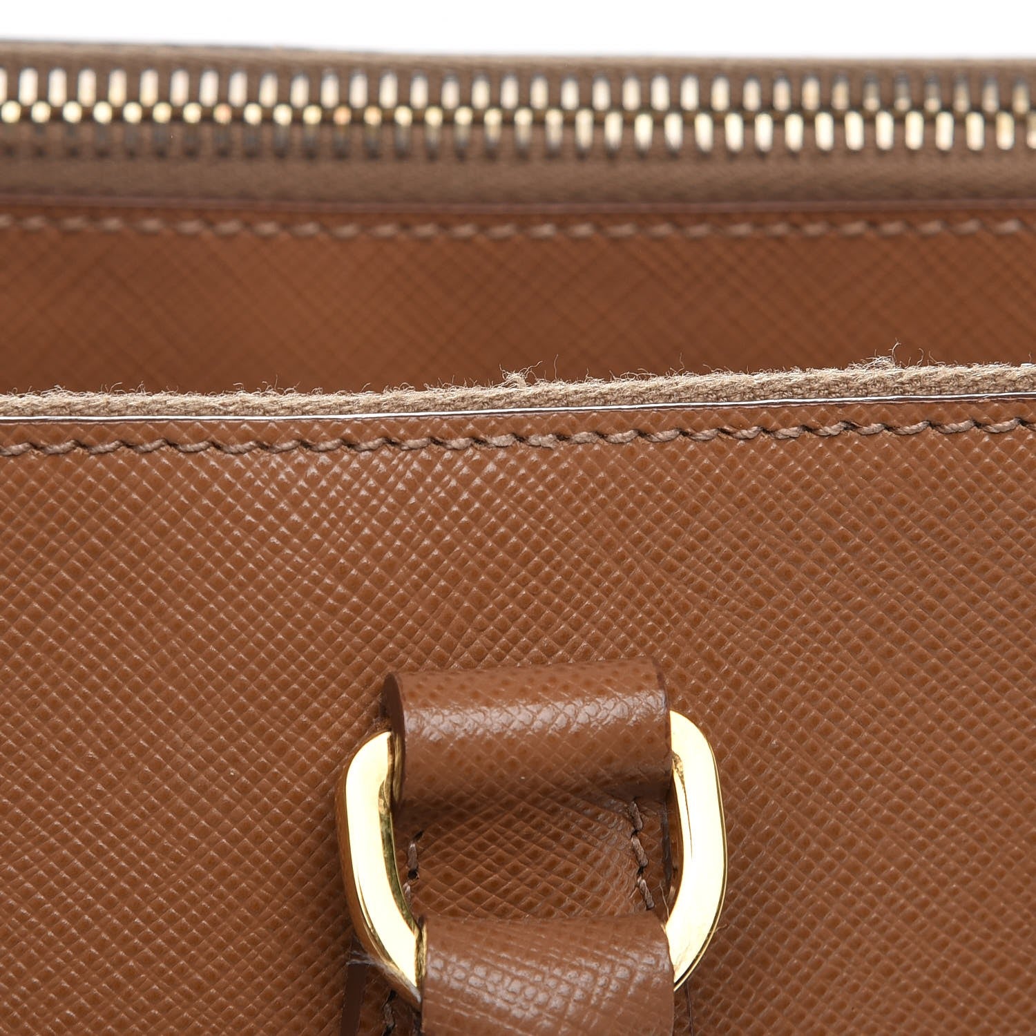 Prada Saffiano Large Galleria Double Zip Tote Caramel 9 of 15