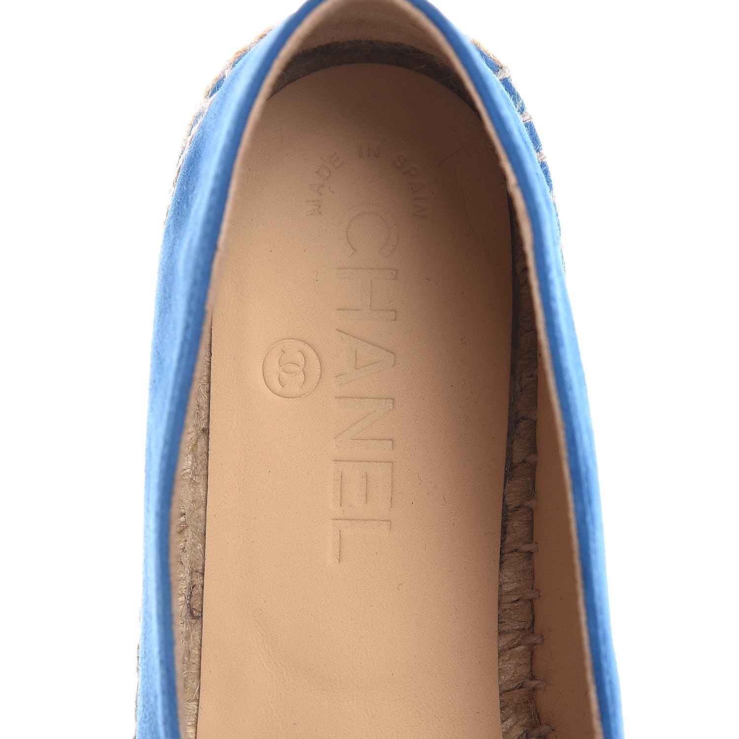 Chanel Suede Lambskin CC Espadrilles 38 Blue 8 of 10