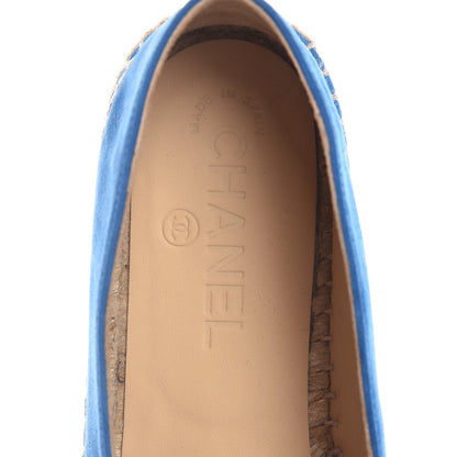 Chanel Suede Lambskin CC Espadrilles 38 Blue 8 of 10