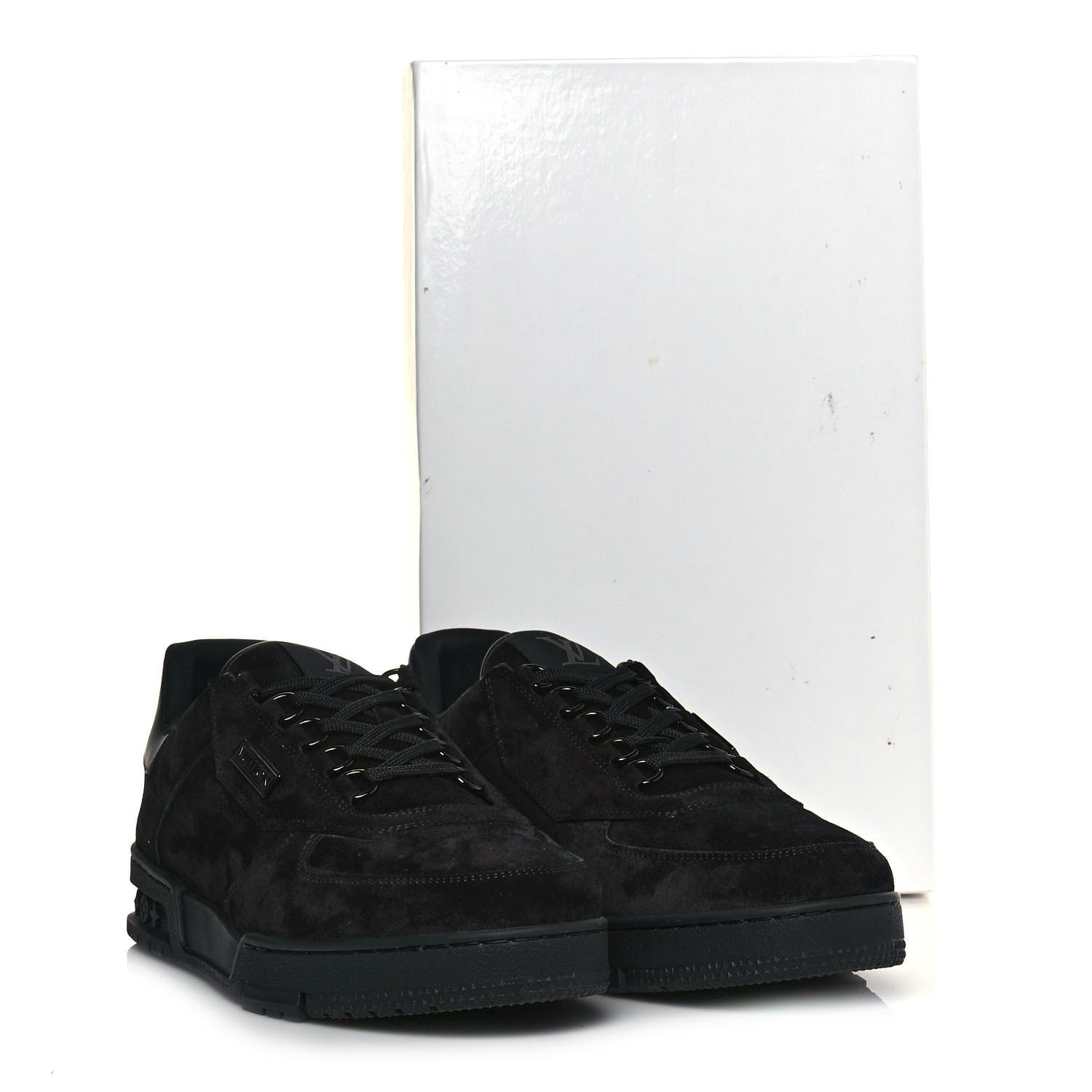 Louis Vuitton Suede Mens LV Trainer Sneakers 9 Black 9 of 15