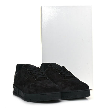 Louis Vuitton Suede Mens LV Trainer Sneakers 9 Black 9 of 15