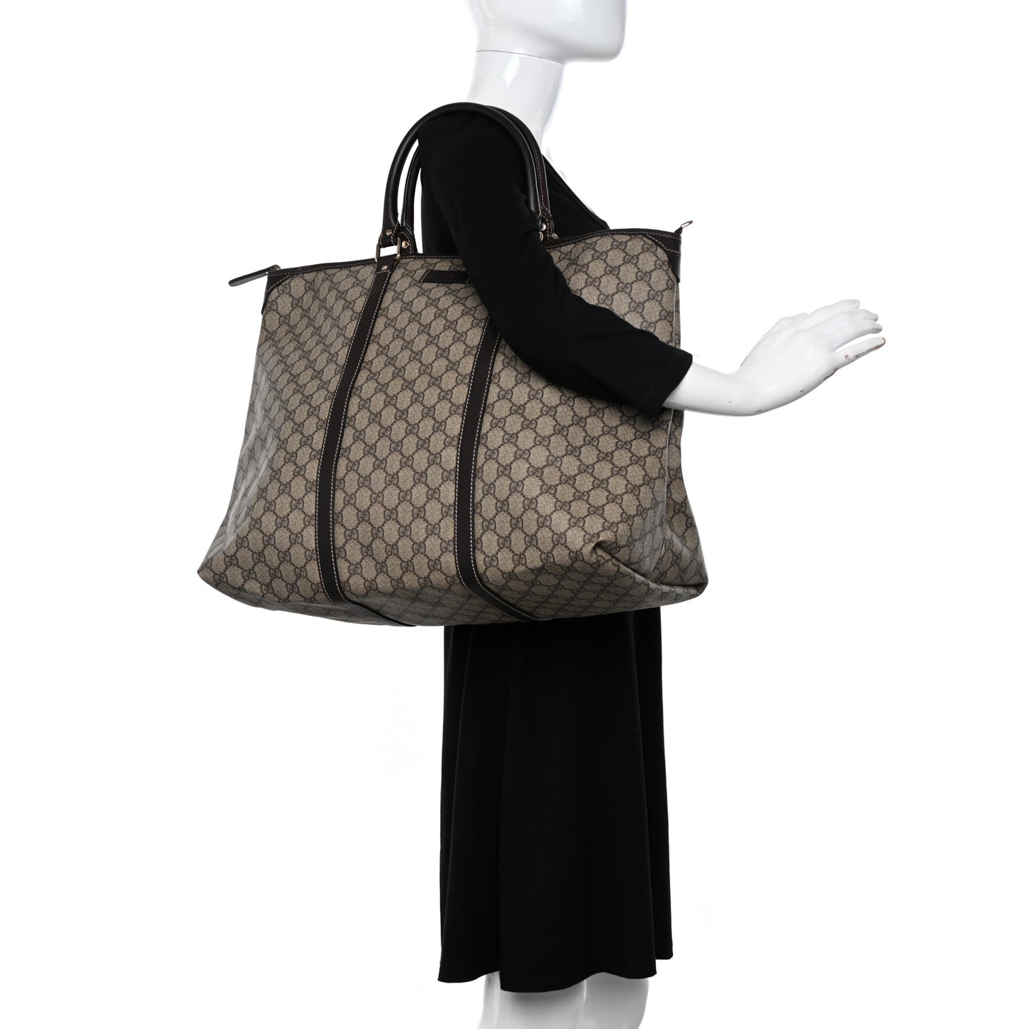 GG Plus Monogram Medium Joy Tote Dark Brown
