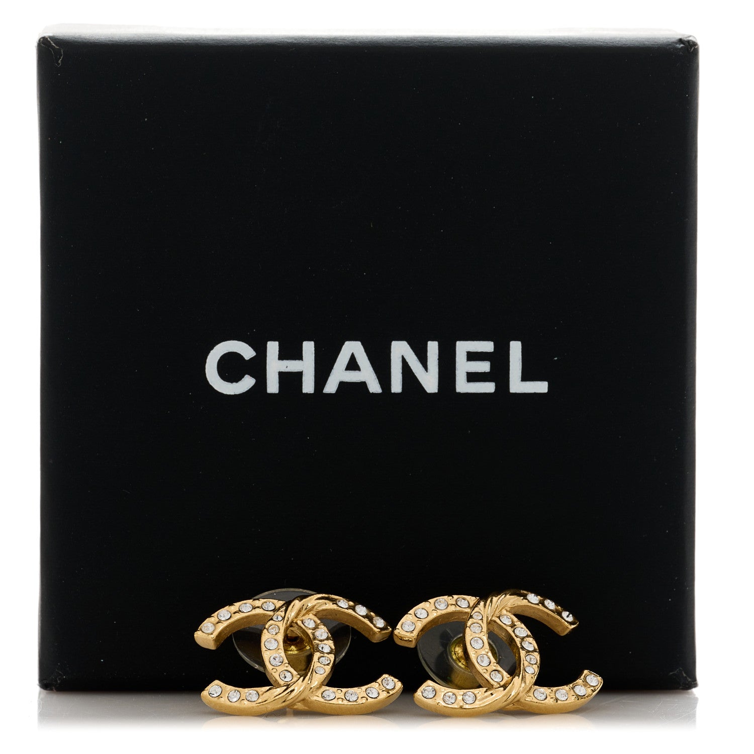 Chanel Crystal Twist CC Earrings Gold 5 of 5