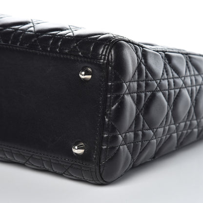 Christian Dior Lambskin Cannage Large Lady Dior Black 9 of 11