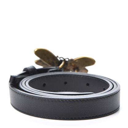 Gucci Calfskin Queen Margaret Bee Belt 90 36 Black 2 of 4