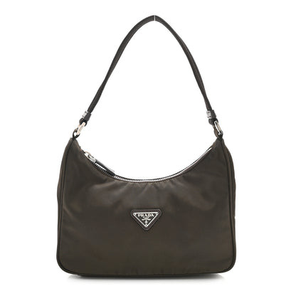 Prada Tessuto Nylon Saffiano Shoulder Bag Ebano 1 of 8