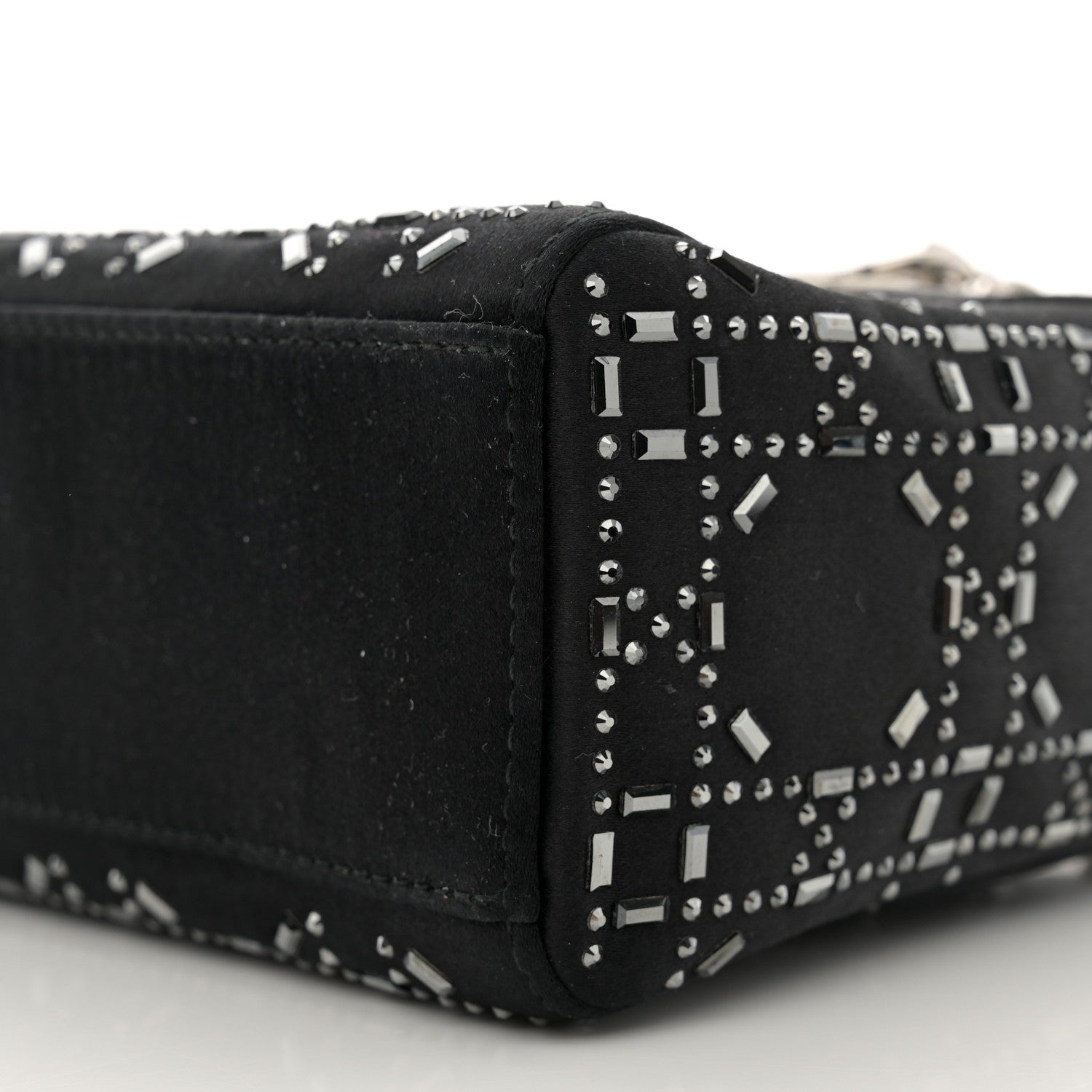 Christian Dior Satin Crystal Cannage Mini Lady Dior Black 10 of 10