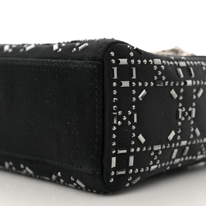 Christian Dior Satin Crystal Cannage Mini Lady Dior Black 10 of 10