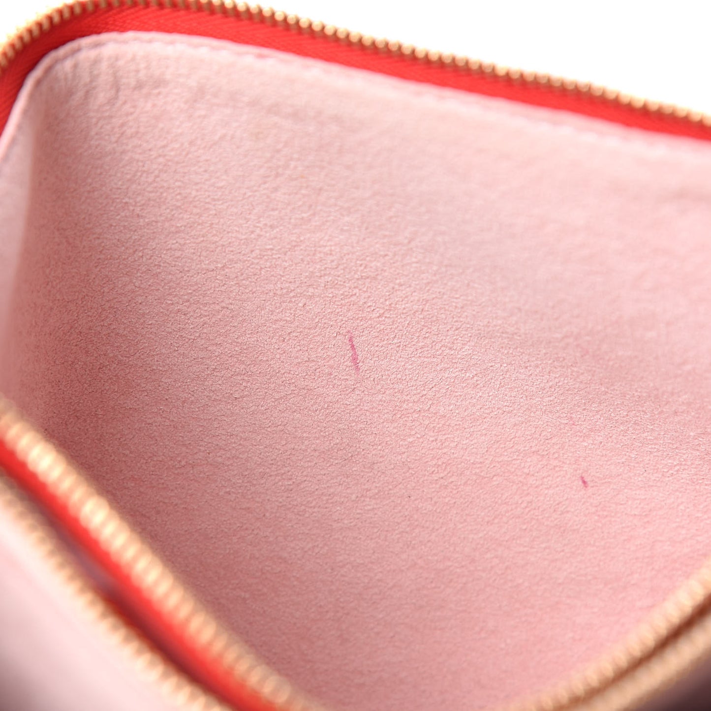 Monogram Giant Double Zip Pochette Rouge