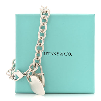 Tiffany Sterling Silver Heart N Lock Heart Tag Charm Bracelet 5 of 5