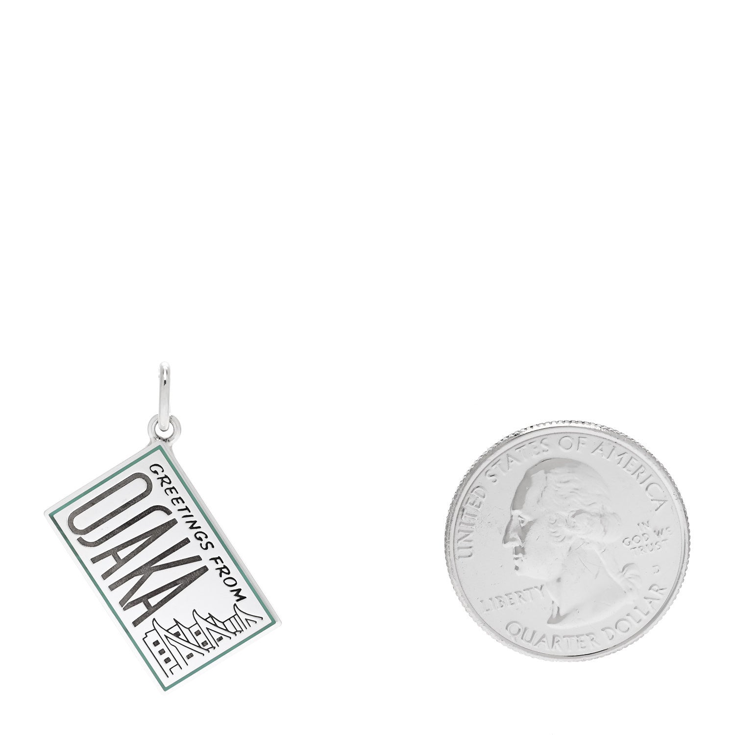 Tiffany Sterling Silver Enamel Osaka Postcard Charm Blue 2 of 5