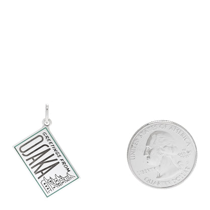 Tiffany Sterling Silver Enamel Osaka Postcard Charm Blue 2 of 5