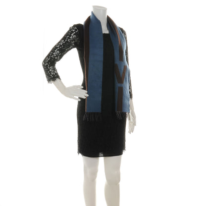 Louis Vuitton Wool Cashmere Historique Scarf Blue 2 of 4