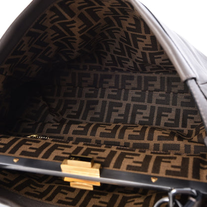 Fendi Goatskin Zucca Large Peekaboo Iconic Satchel Taupe Tobacco Moro 6 of 10