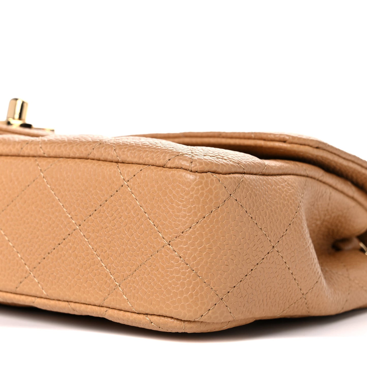 Caviar Quilted East West Flap Beige