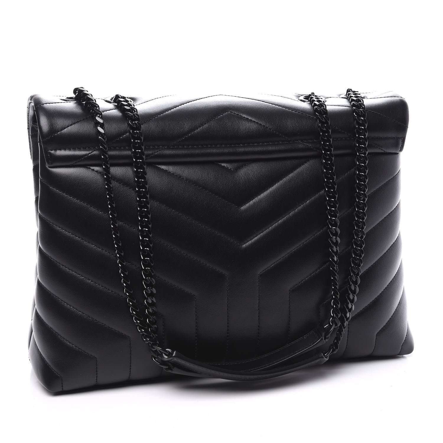 Saint Laurent Calfskin Y Quilted Monogram Medium Loulou Chain Satchel Black 2 of 10