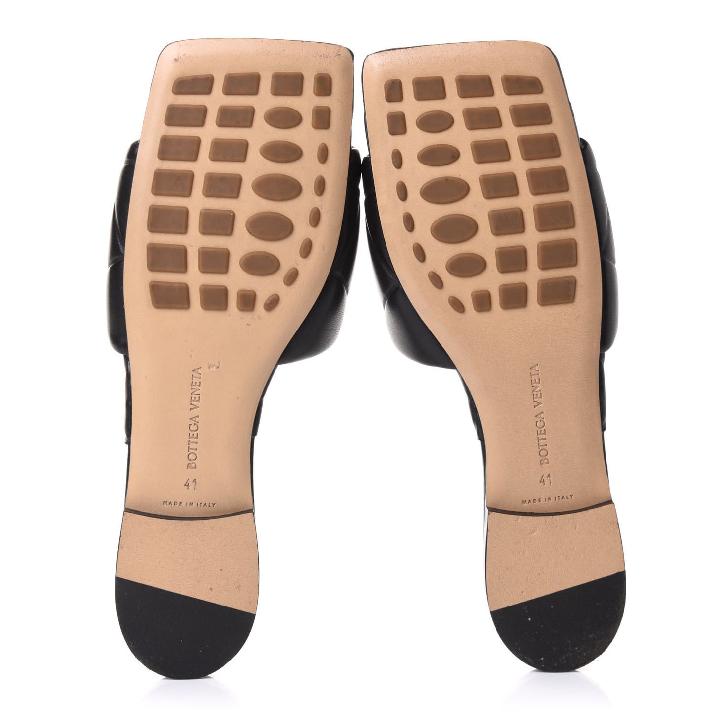 Nappa Quilted Rubber Lido Flat Sandals 41 Black
