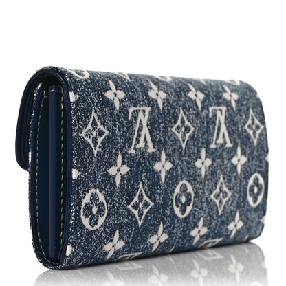 Louis Vuitton Monogram Jacquard Denim Sarah Wallet Bleu 3 of 9