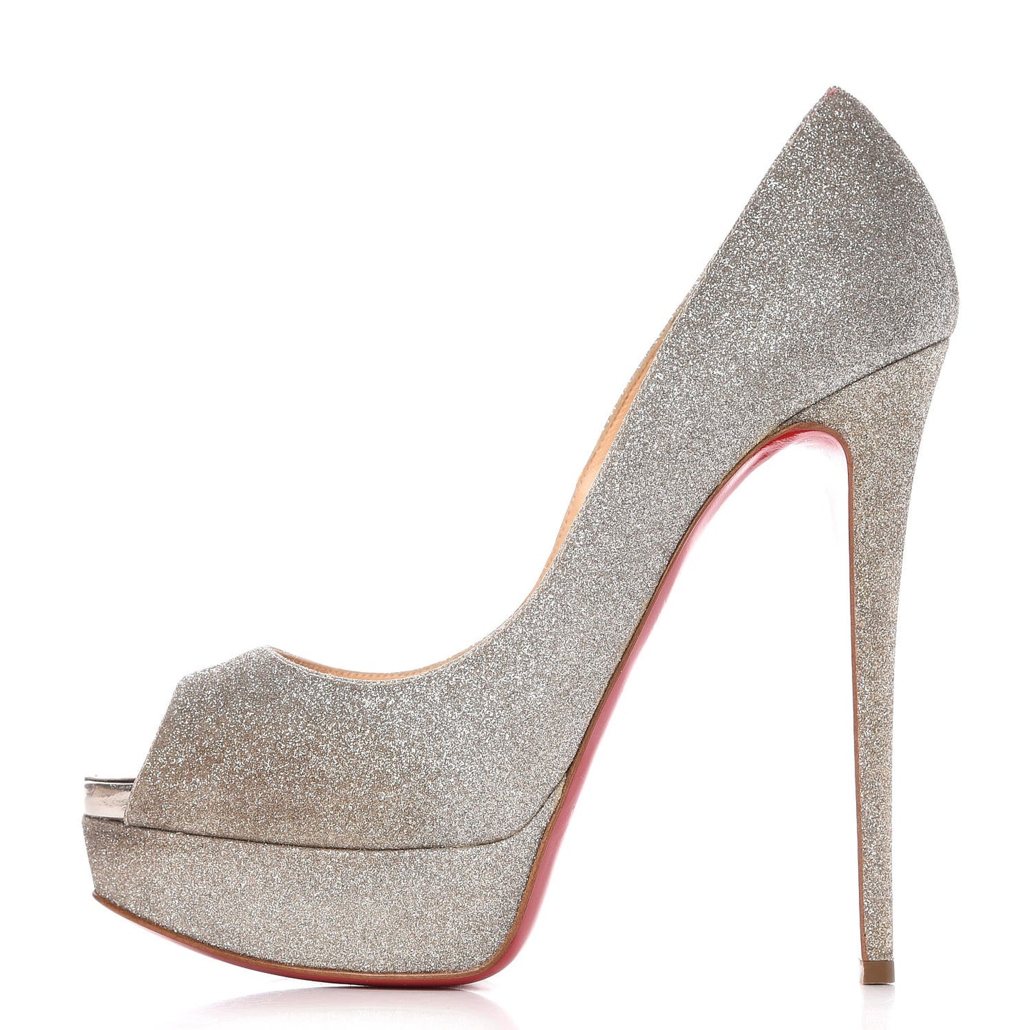Mini Glitter Lady Peep 150 Pumps 39 Ivory Havana Beige