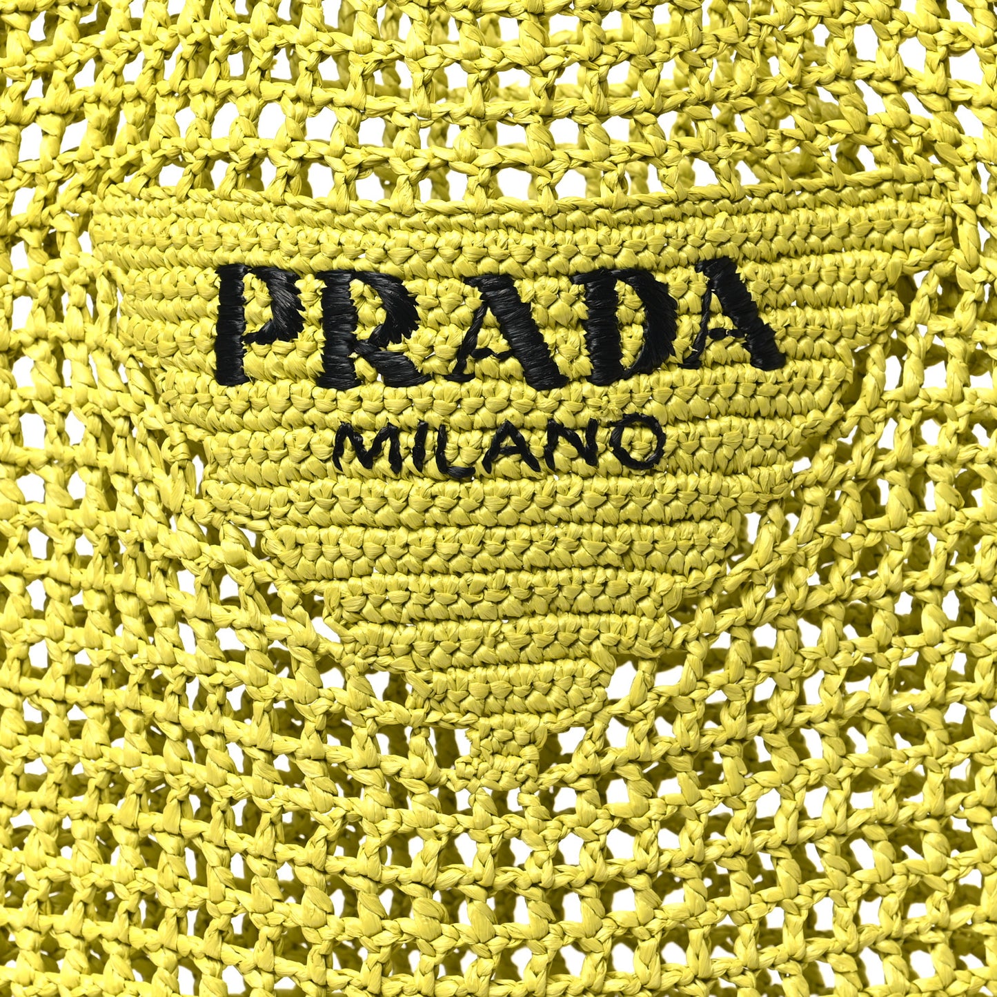 Yarn Raffia Effect Crochet Logo Embroidered Tote Bag Cedro