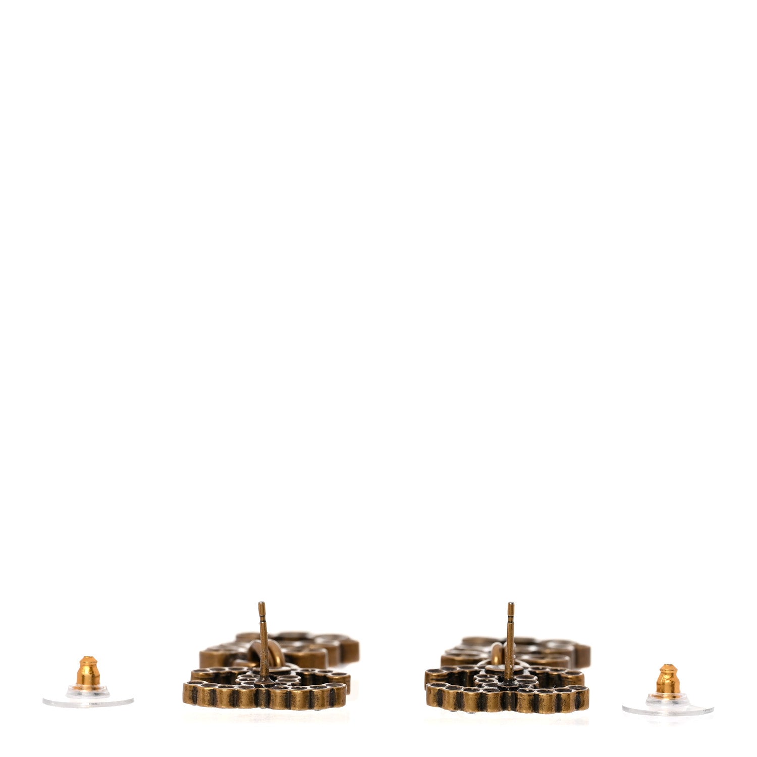 Chanel Metal Crystal City of Lights No 5 Drop Earrings Gold 3 of 5