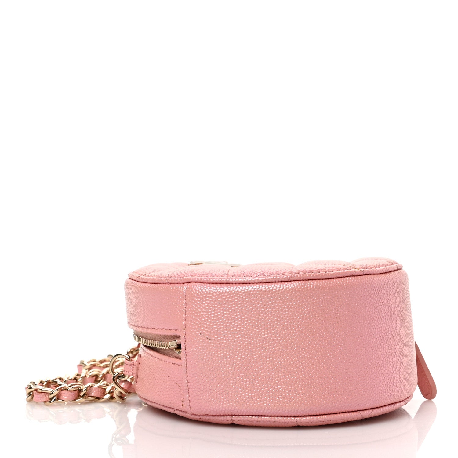 Chanel Iridescent Caviar Resin Quilted Round Clutch With Chain Pink 3 of 8