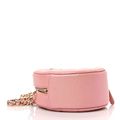 Chanel Iridescent Caviar Resin Quilted Round Clutch With Chain Pink 3 of 8
