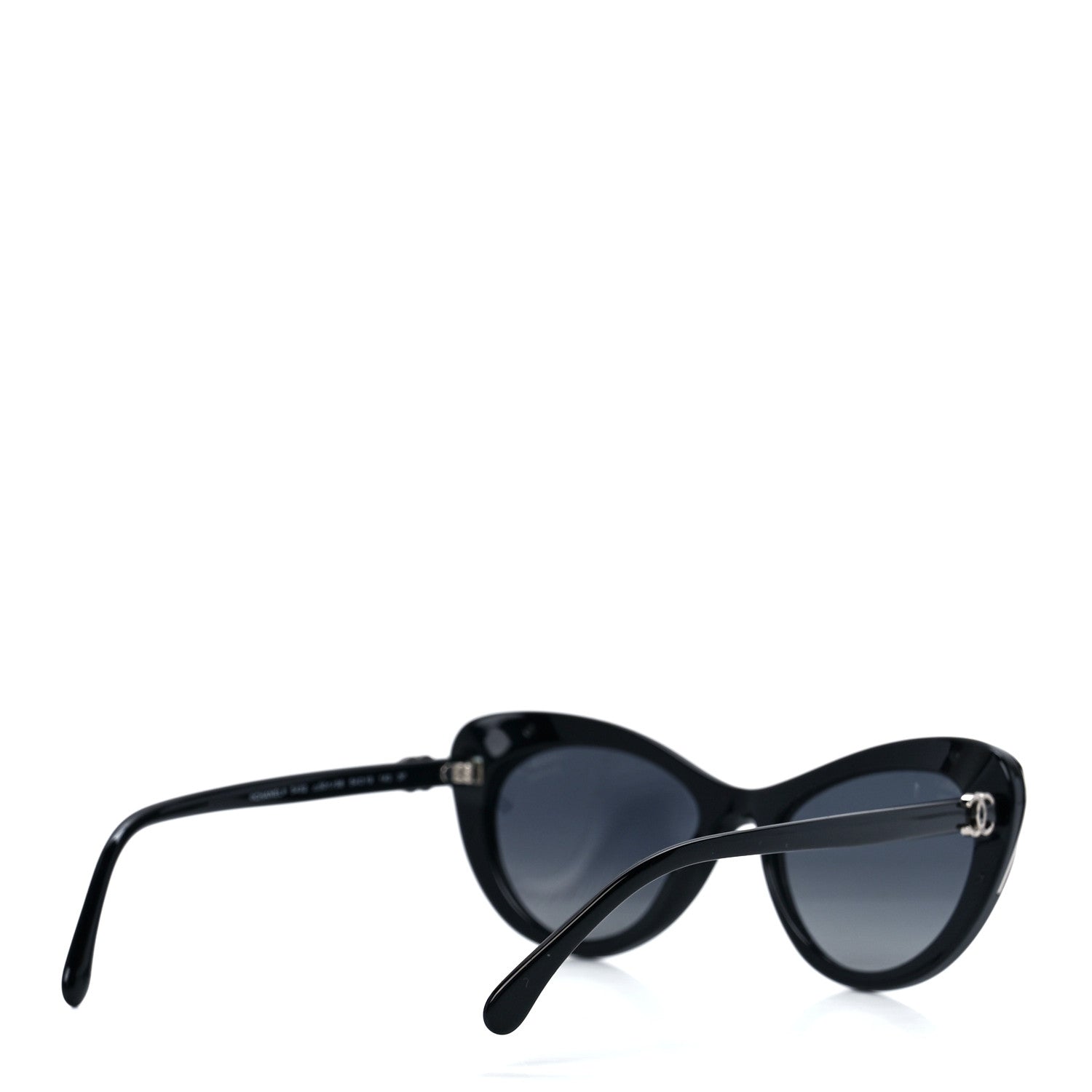 Chanel Acetate Polarized Cat Eye CC Sunglasses 5432 Black 4 of 8