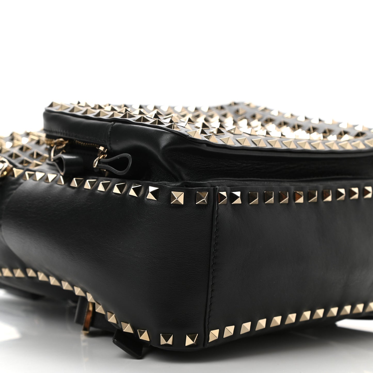 Calfskin Medium Rockstud All Over Backpack Black