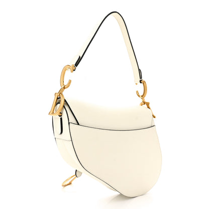 Christian Dior Grained Calfskin Saddle Bag White 3 of 11