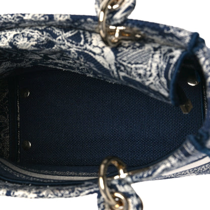 Christian Dior Toile de Jouy Embroidered Medium Lady D-Lite Blue 5 of 8