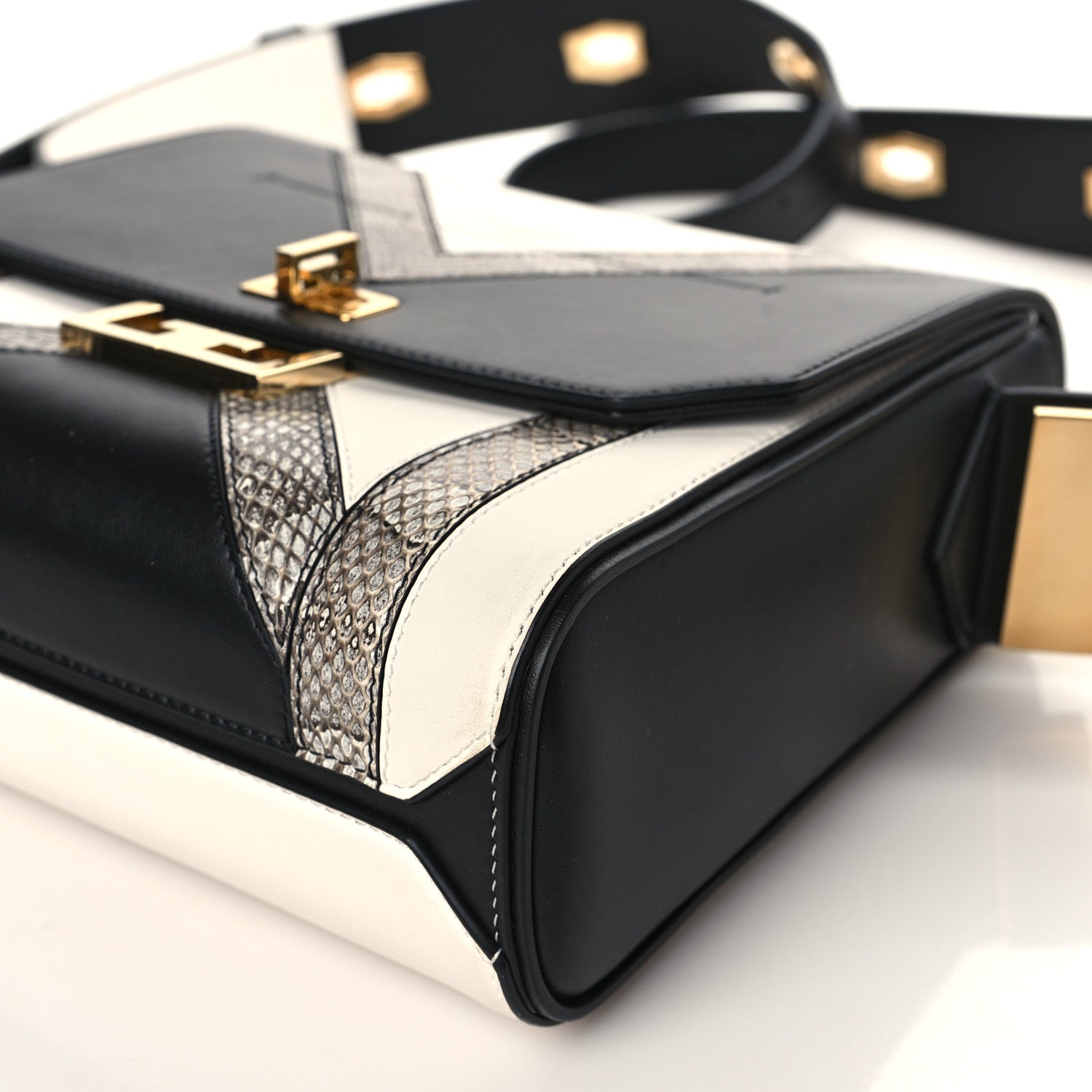 Givenchy Calfskin Snake Embossed Medium Eden Black White 8 of 8