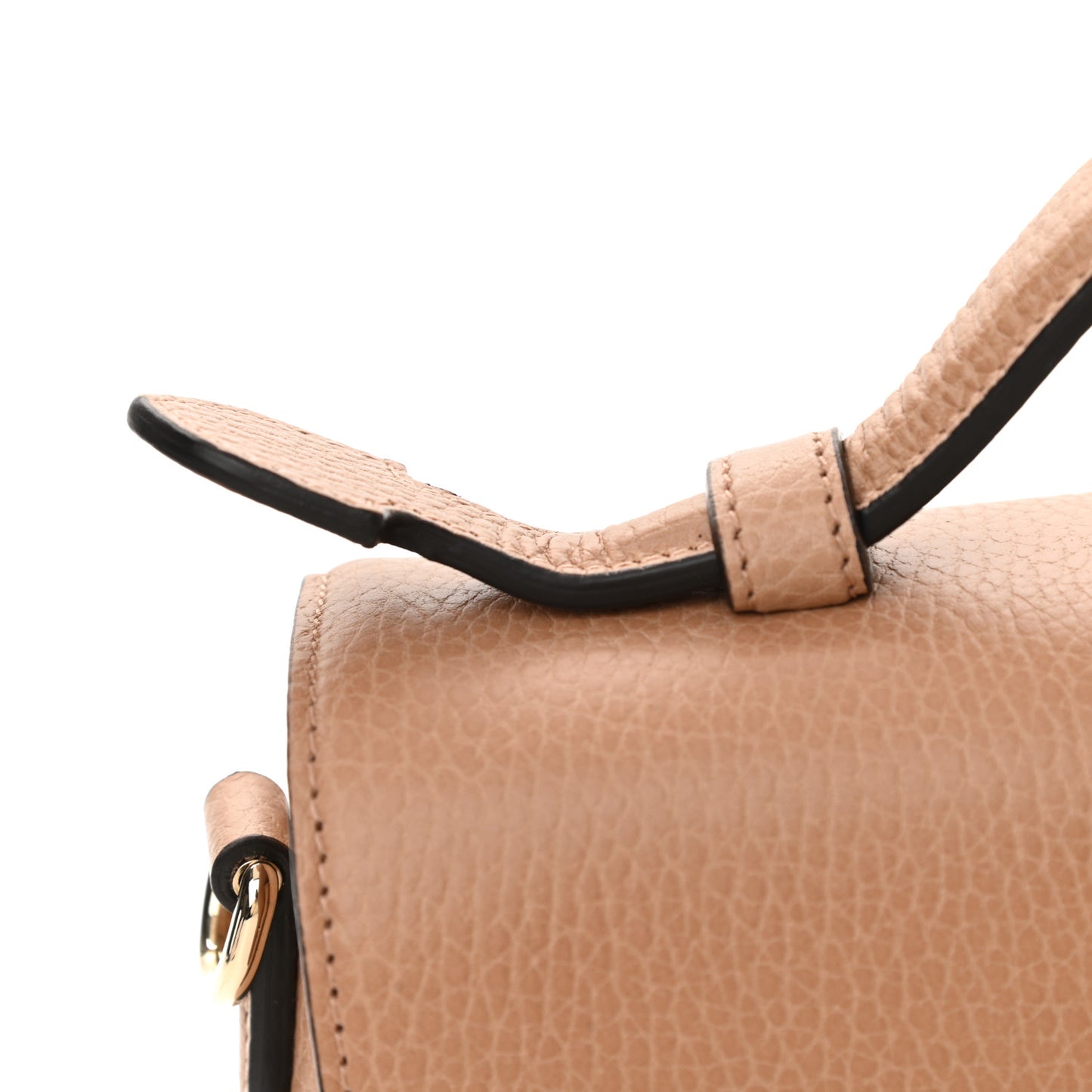 Dollar Calfskin Interlocking G Top Handle Shoulder Bag Camelia