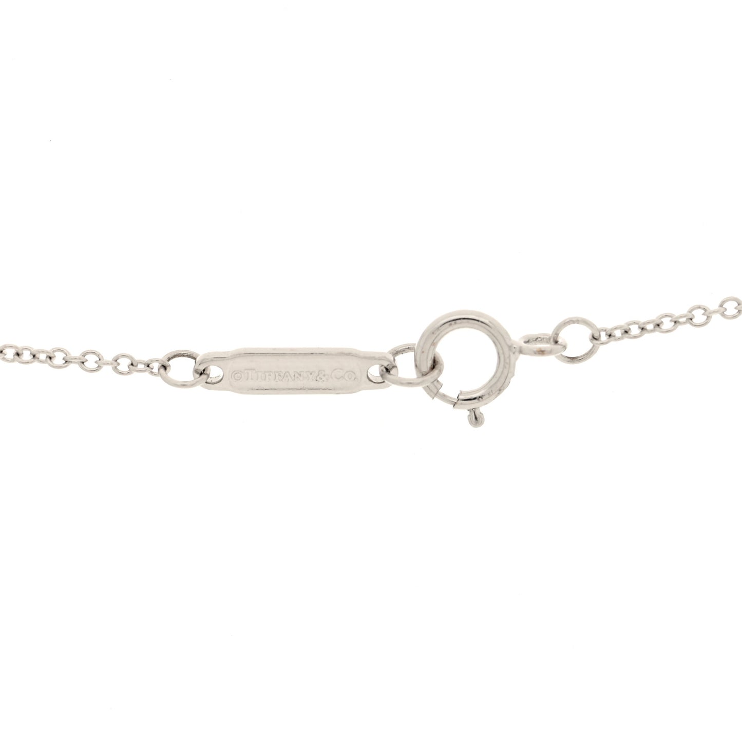 18K White Gold Diamond Small T Smile Pendant Necklace