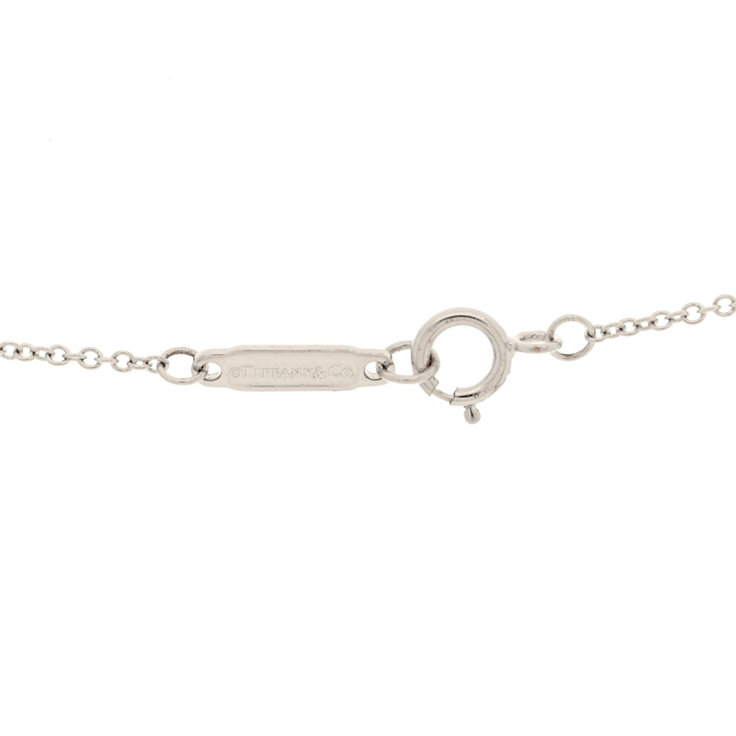 Tiffany 18K White Gold Diamond Small T Smile Pendant Necklace 4 of 4
